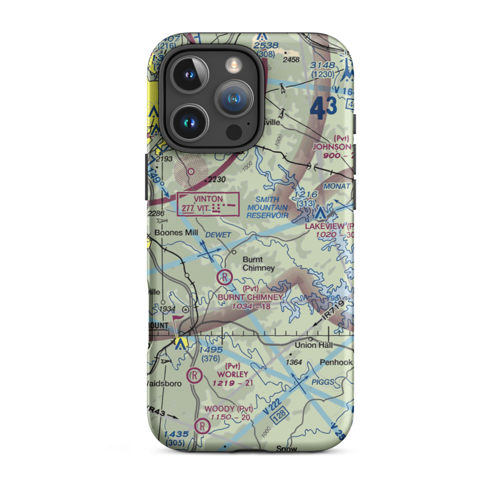 Ferguson Airport (81VA) VFR Sectional  Tough iPhone Case iPhone 16 Pro Max model shown