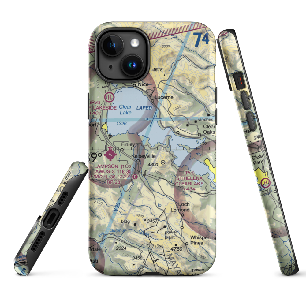 Ferndale Resort Seaplane Base (CN20) VFR Sectional  Tough iPhone Case iPhone 15 Plus model shown