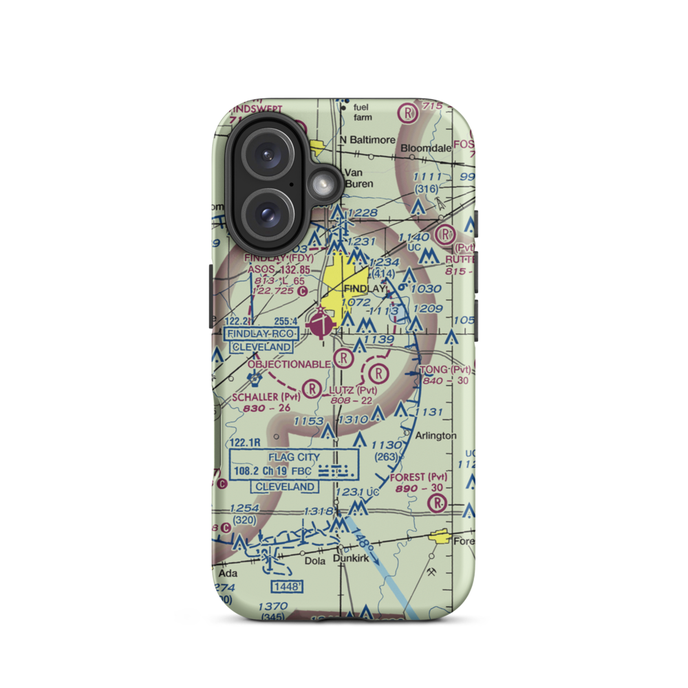 Ferrell Airport (9OH8) VFR Sectional  Tough iPhone Case iPhone 16 model shown