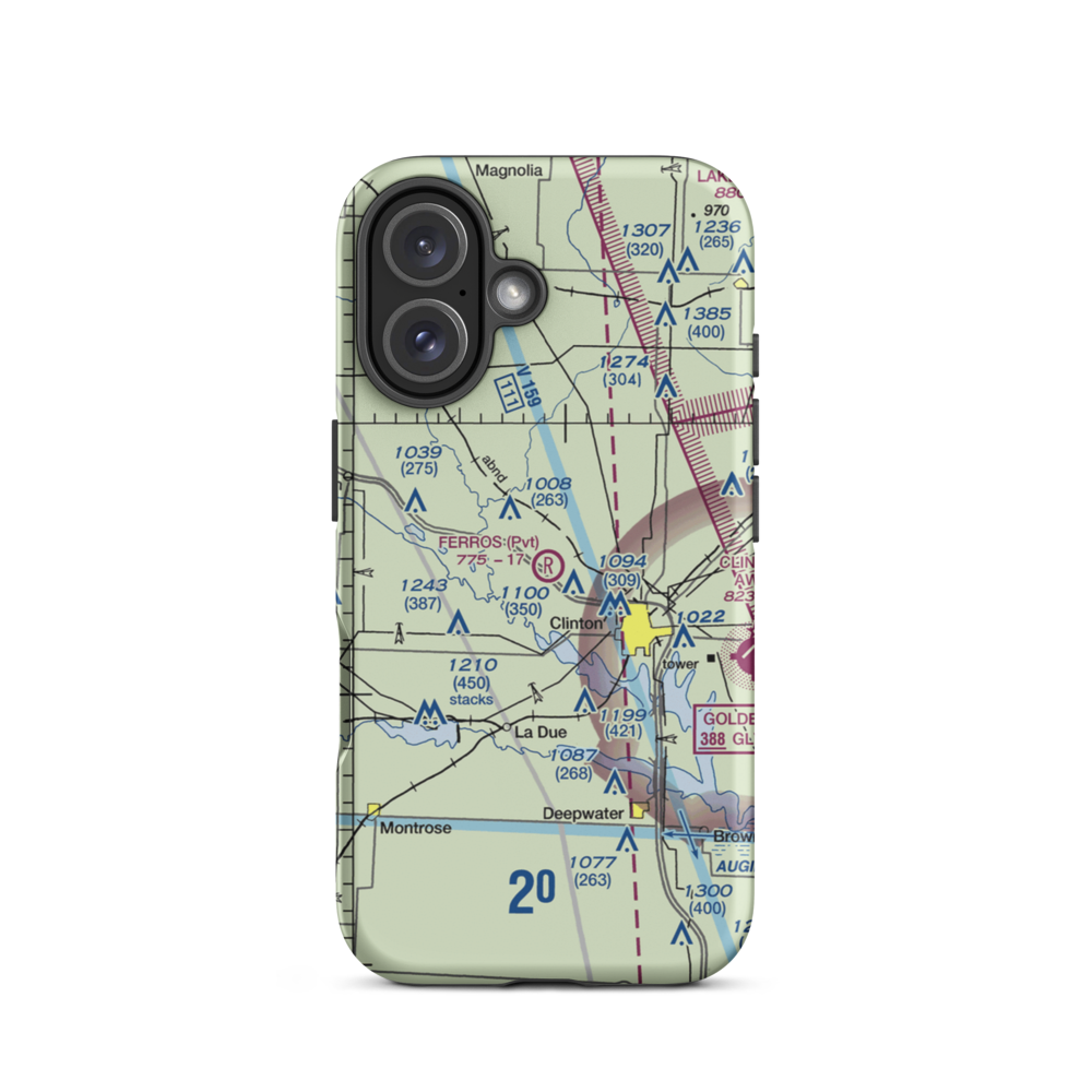 Ferros Ranch-Aero Airport (0MO0) VFR Sectional  Tough iPhone Case iPhone 16 model shown