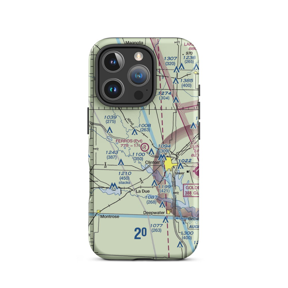 Ferros Ranch-Aero Airport (0MO0) VFR Sectional  Tough iPhone Case iPhone 16 Pro model shown