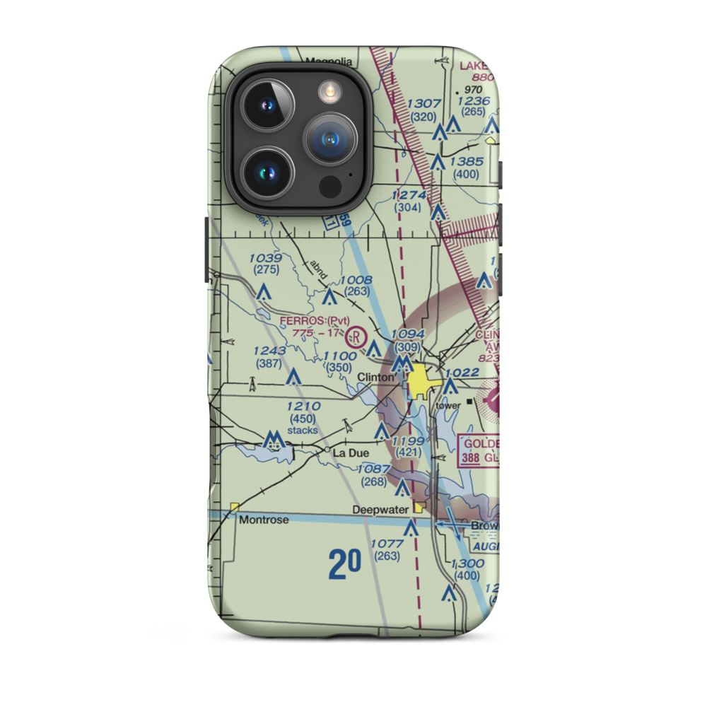 Ferros Ranch-Aero Airport (0MO0) VFR Sectional  Tough iPhone Case iPhone 16 Pro Max model shown