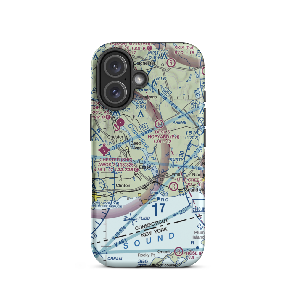 Fetske Seaplane Base (CT16) VFR Sectional  Tough iPhone Case iPhone 16 model shown