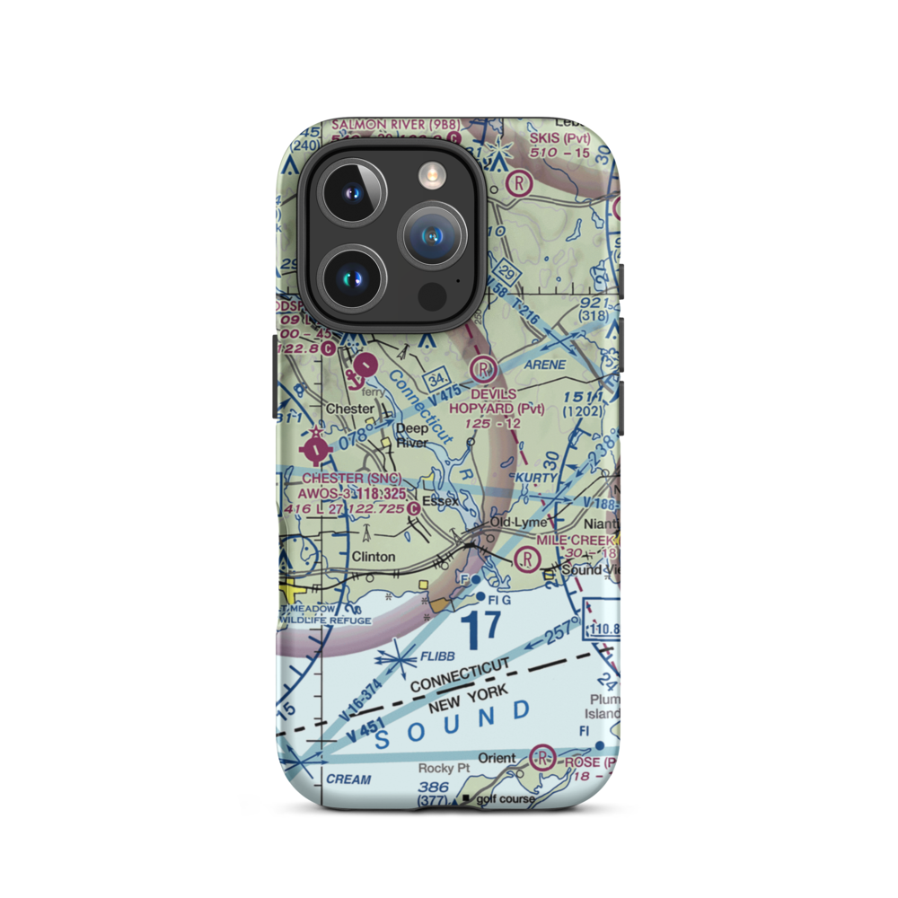 Fetske Seaplane Base (CT16) VFR Sectional  Tough iPhone Case iPhone 16 Pro model shown