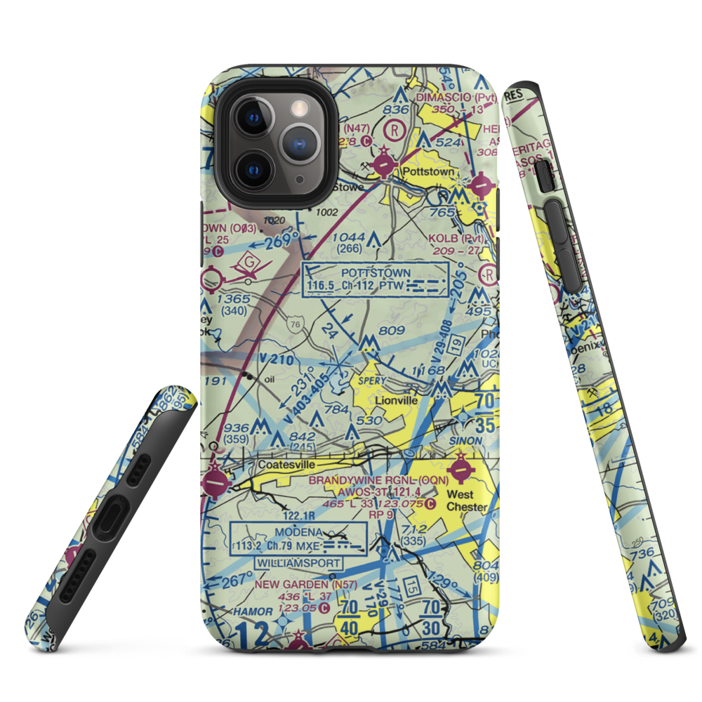 Fetters Construction Airport (PA70) VFR Sectional  Tough iPhone Case iPhone 11 Pro Max model shown