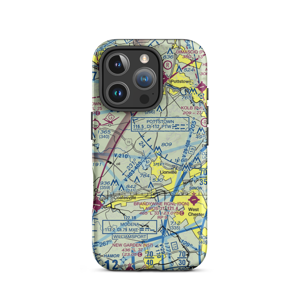 Fetters Construction Airport (PA70) VFR Sectional  Tough iPhone Case iPhone 16 Pro model shown