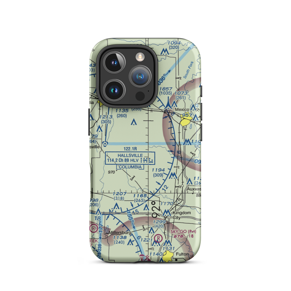 Feutz Airport (MO88) VFR Sectional  Tough iPhone Case iPhone 16 Pro model shown