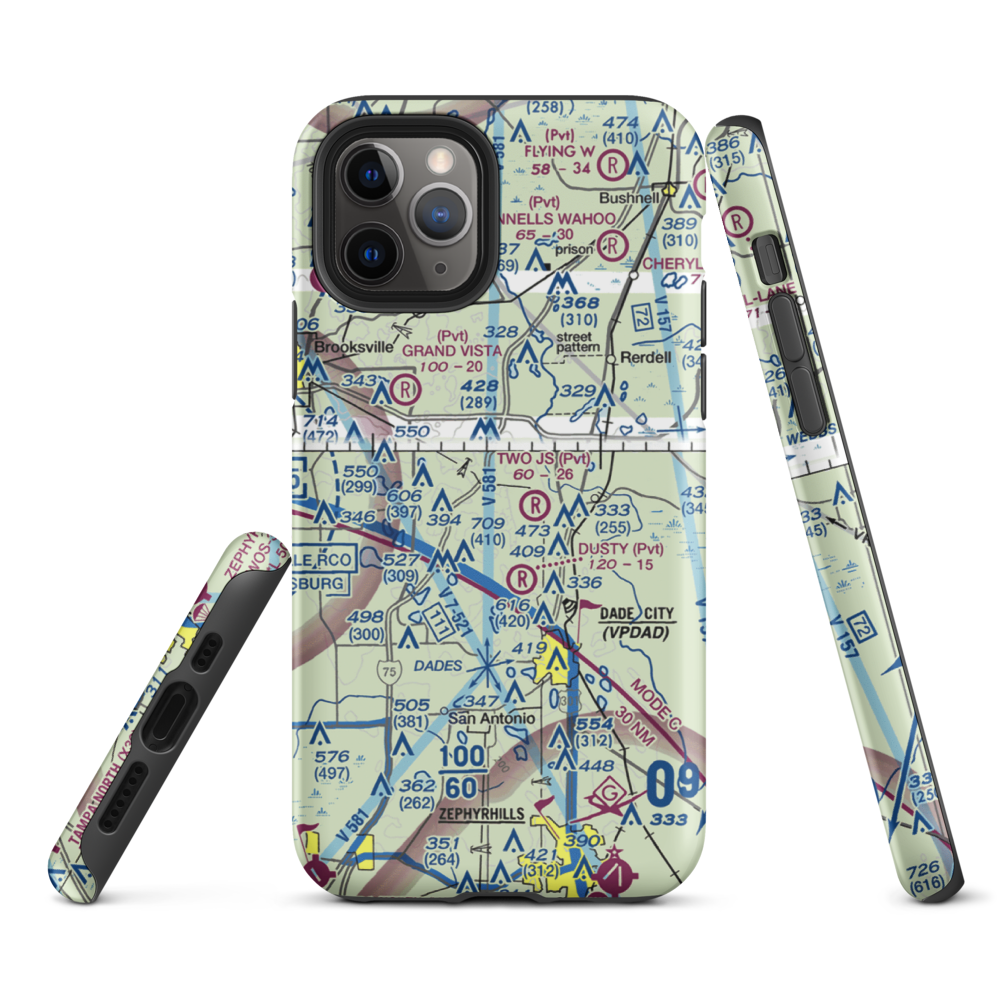 Field of Dreams Airport (FD59) VFR Sectional  Tough iPhone Case iPhone 11 Pro model shown
