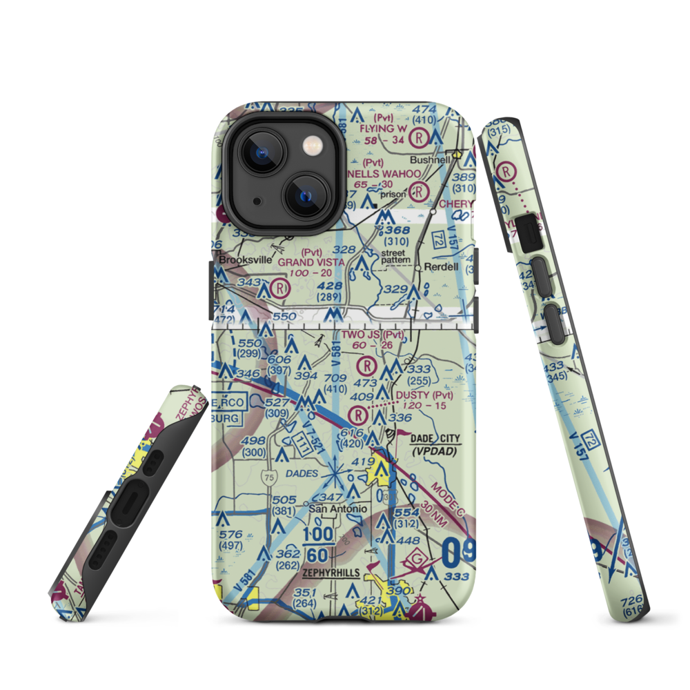 Field of Dreams Airport (FD59) VFR Sectional  Tough iPhone Case iPhone 14 model shown