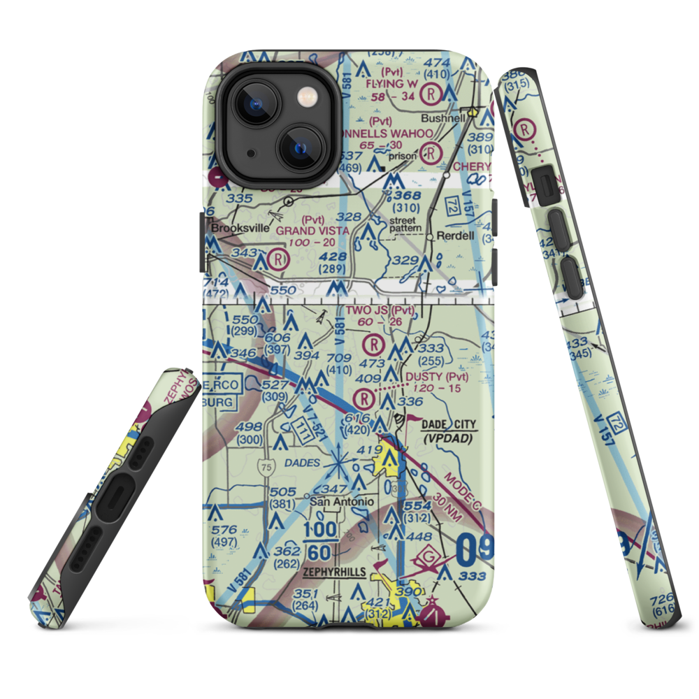 Field of Dreams Airport (FD59) VFR Sectional  Tough iPhone Case iPhone 14 Plus model shown