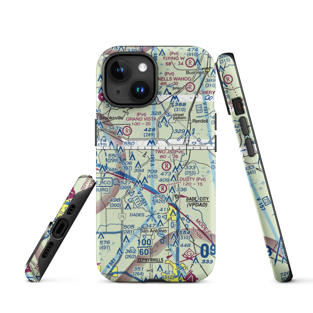 Field of Dreams Airport (FD59) VFR Sectional  Tough iPhone Case iPhone 15 model shown