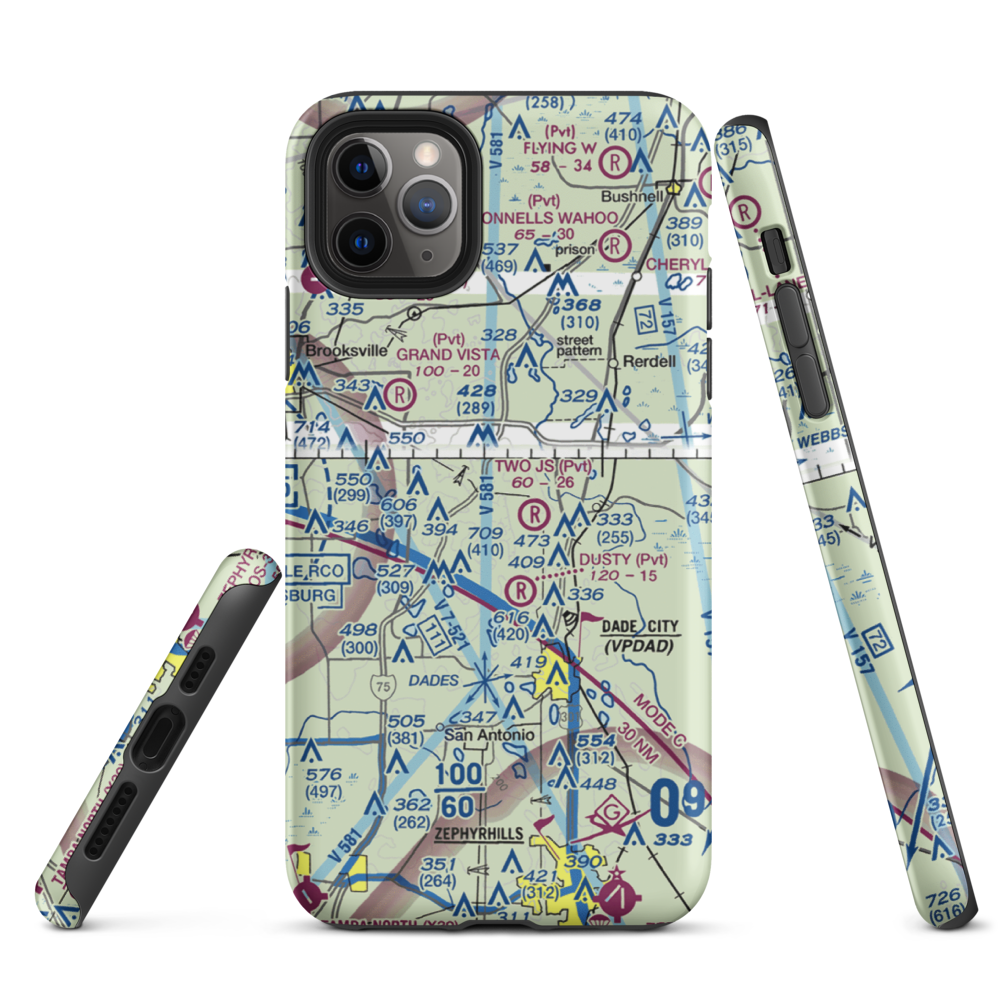 Field of Dreams Airport (FD59) VFR Sectional  Tough iPhone Case iPhone 11 Pro Max model shown