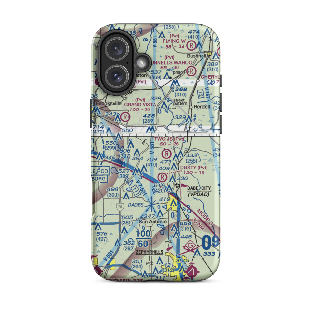 Field of Dreams Airport (FD59) VFR Sectional  Tough iPhone Case iPhone 16 Plus model shown