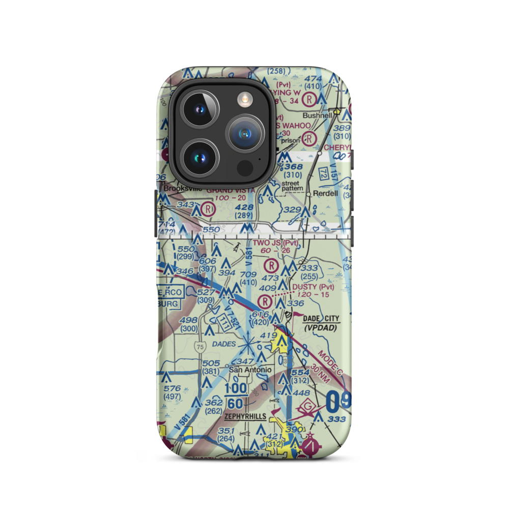 Field of Dreams Airport (FD59) VFR Sectional  Tough iPhone Case iPhone 16 Pro model shown