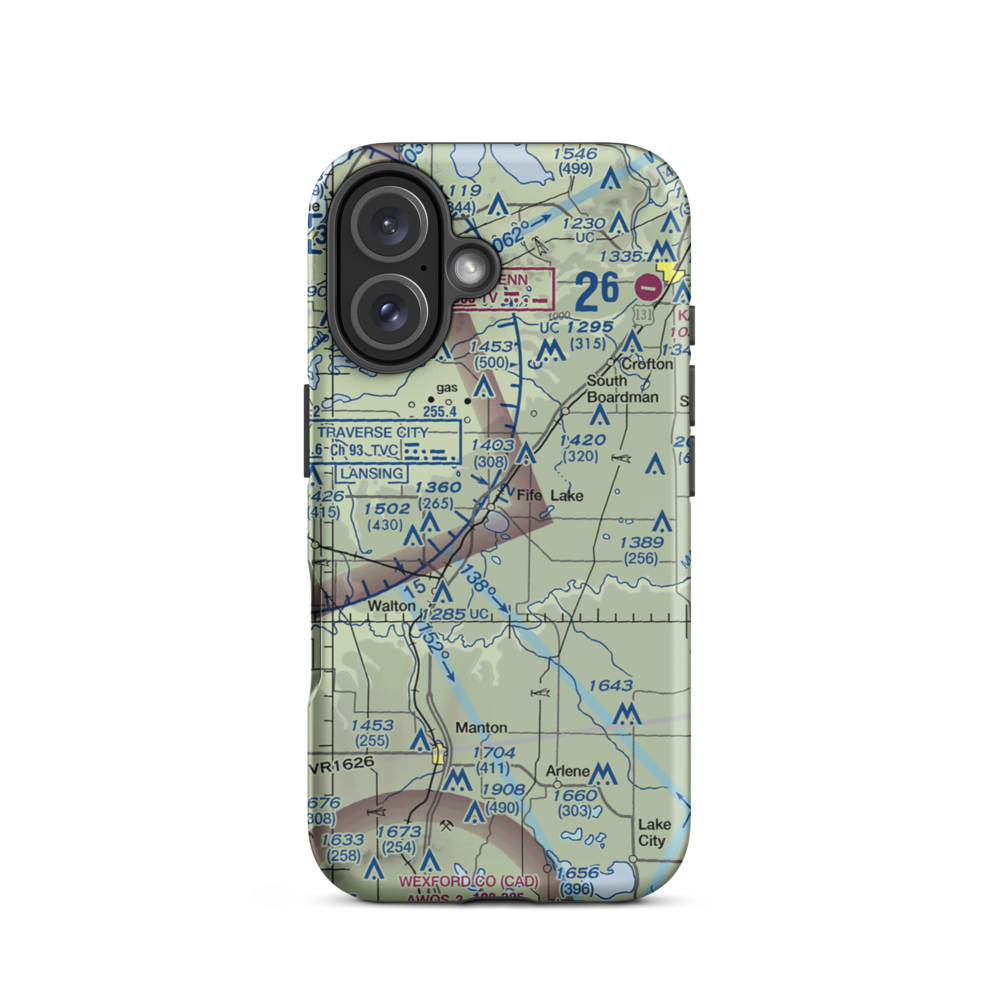 Fife Lake Seaplane Base (M47) VFR Sectional  Tough iPhone Case iPhone 16 model shown