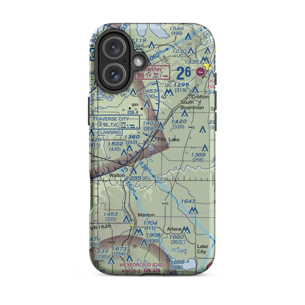 Fife Lake Seaplane Base (M47) VFR Sectional  Tough iPhone Case iPhone 16 Plus model shown
