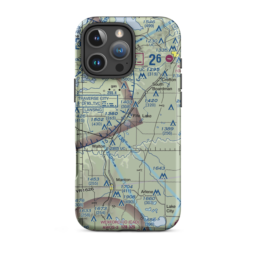 Fife Lake Seaplane Base (M47) VFR Sectional  Tough iPhone Case iPhone 16 Pro Max model shown