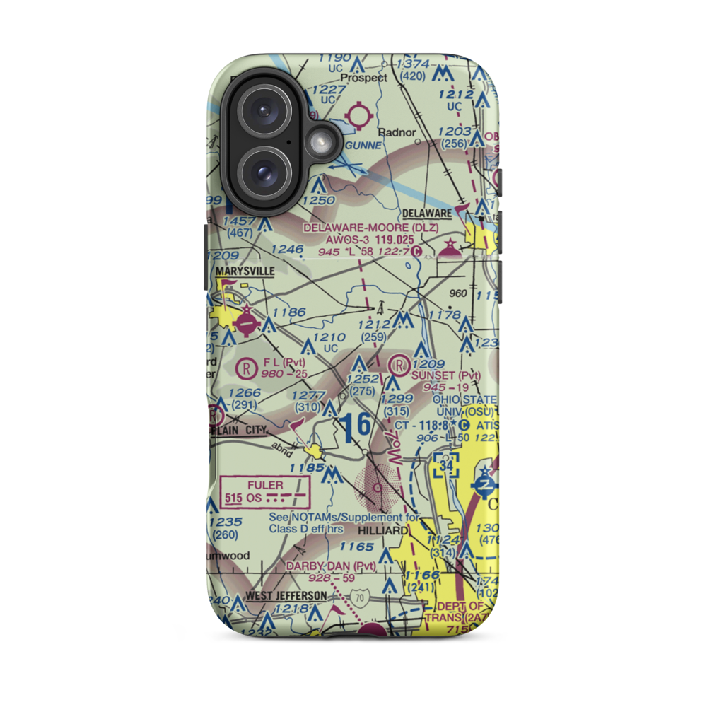 Fighter Field Airport (OA51) VFR Sectional  Tough iPhone Case iPhone 16 Plus model shown