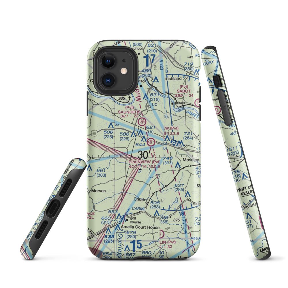 Fighting Creek Farm Airport (US-0123) VFR Sectional  Tough iPhone Case iPhone 11 model shown