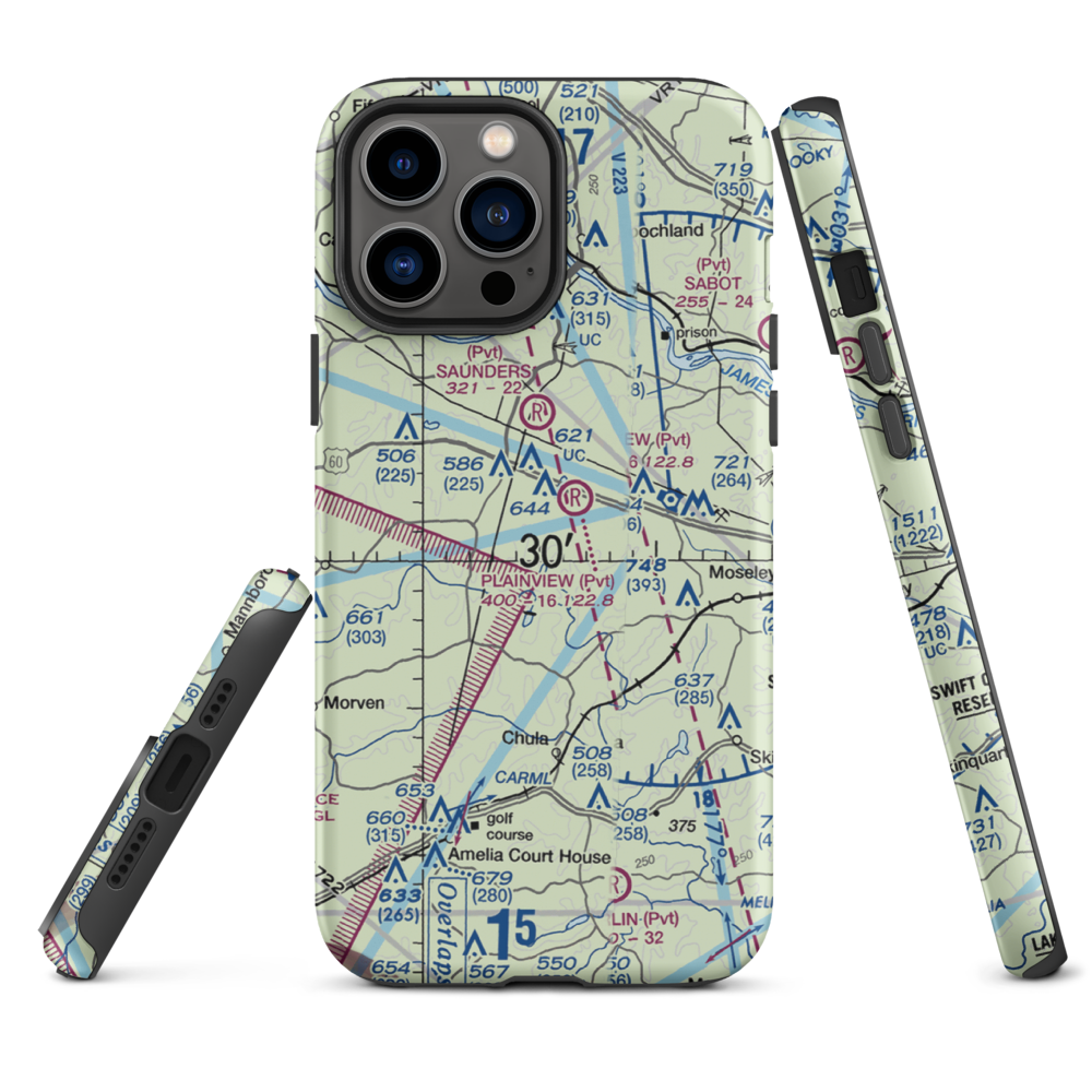Fighting Creek Farm Airport (US-0123) VFR Sectional  Tough iPhone Case iPhone 13 Pro Max model shown