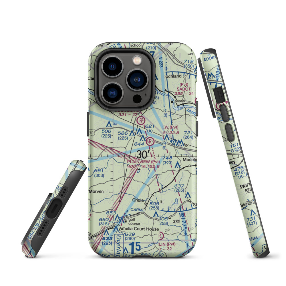 Fighting Creek Farm Airport (US-0123) VFR Sectional  Tough iPhone Case iPhone 14 Pro model shown