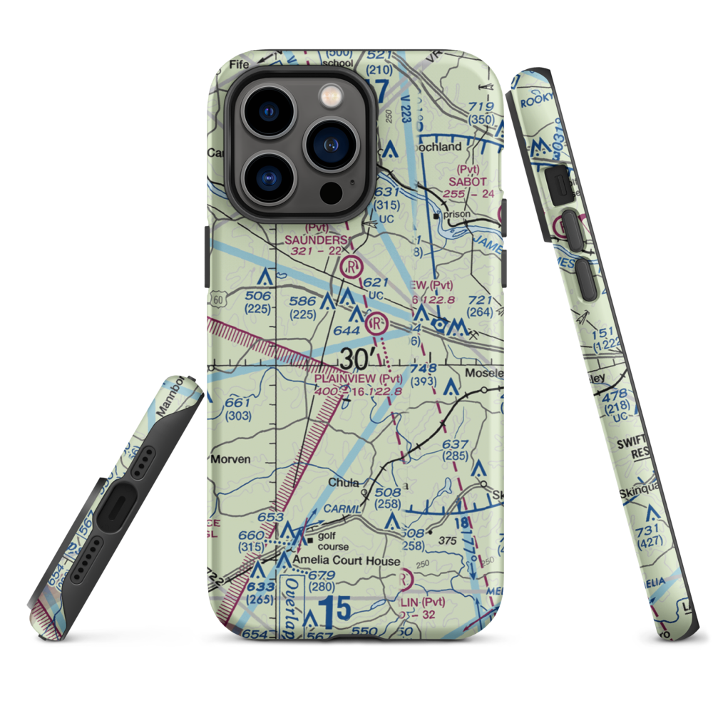 Fighting Creek Farm Airport (US-0123) VFR Sectional  Tough iPhone Case iPhone 14 Pro Max model shown