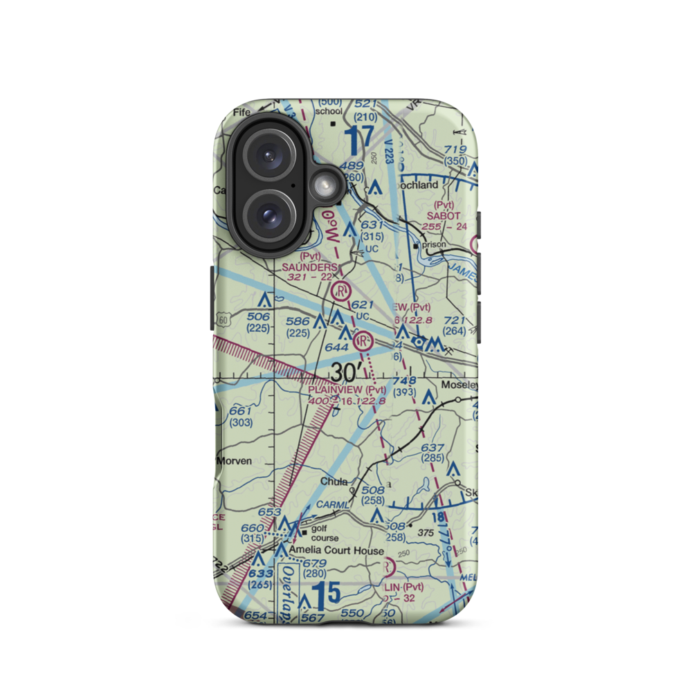 Fighting Creek Farm Airport (US-0123) VFR Sectional  Tough iPhone Case iPhone 16 model shown