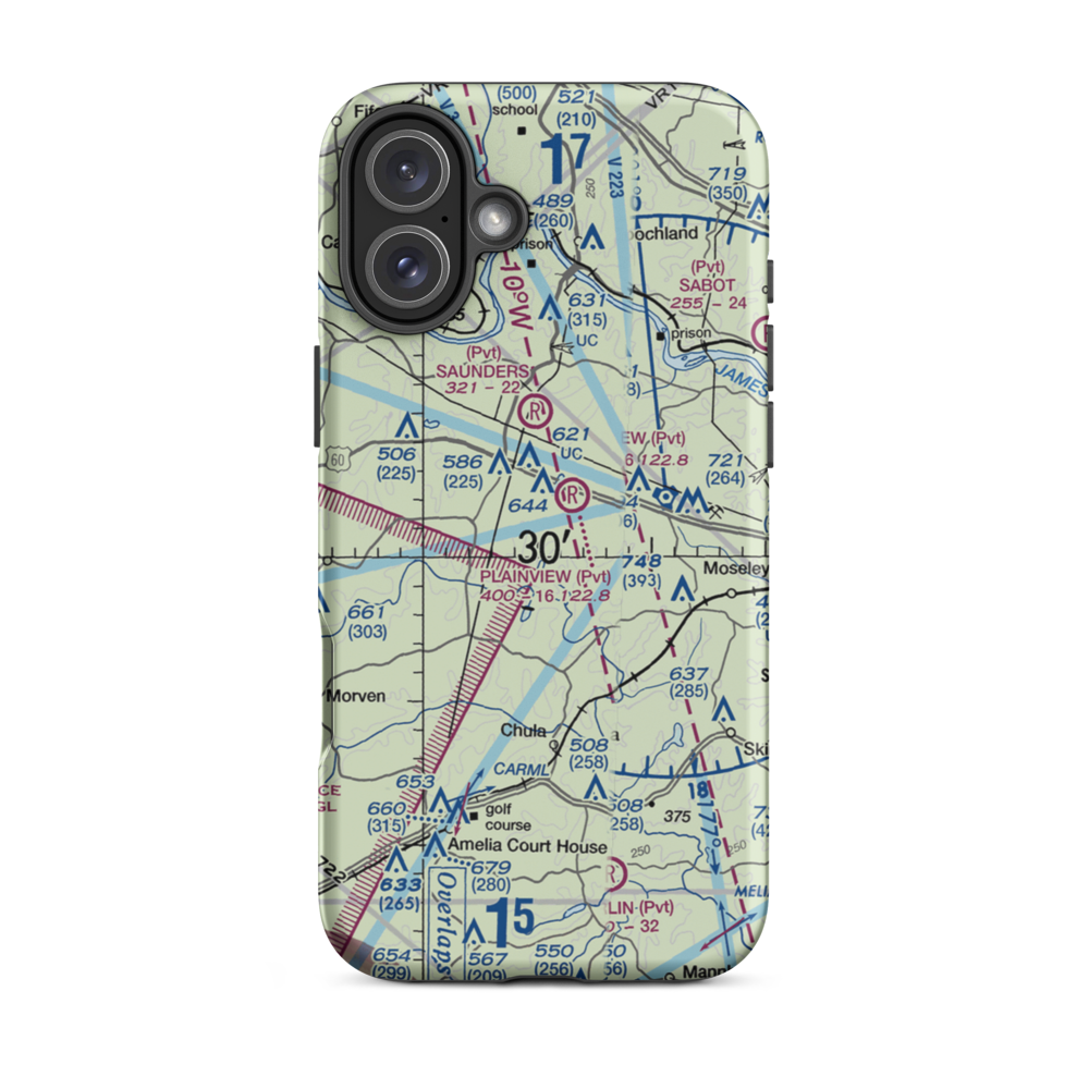 Fighting Creek Farm Airport (US-0123) VFR Sectional  Tough iPhone Case iPhone 16 Plus model shown