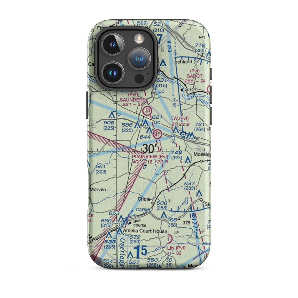 Fighting Creek Farm Airport (US-0123) VFR Sectional  Tough iPhone Case iPhone 16 Pro Max model shown