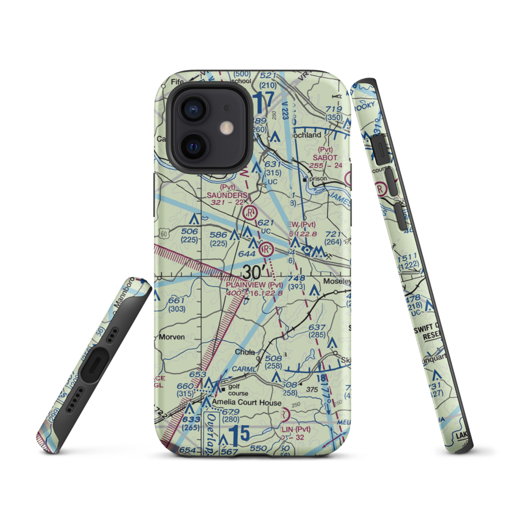 Fighting Creek Farm Airport (US-0123) VFR Sectional  Tough iPhone Case iPhone 12 model shown