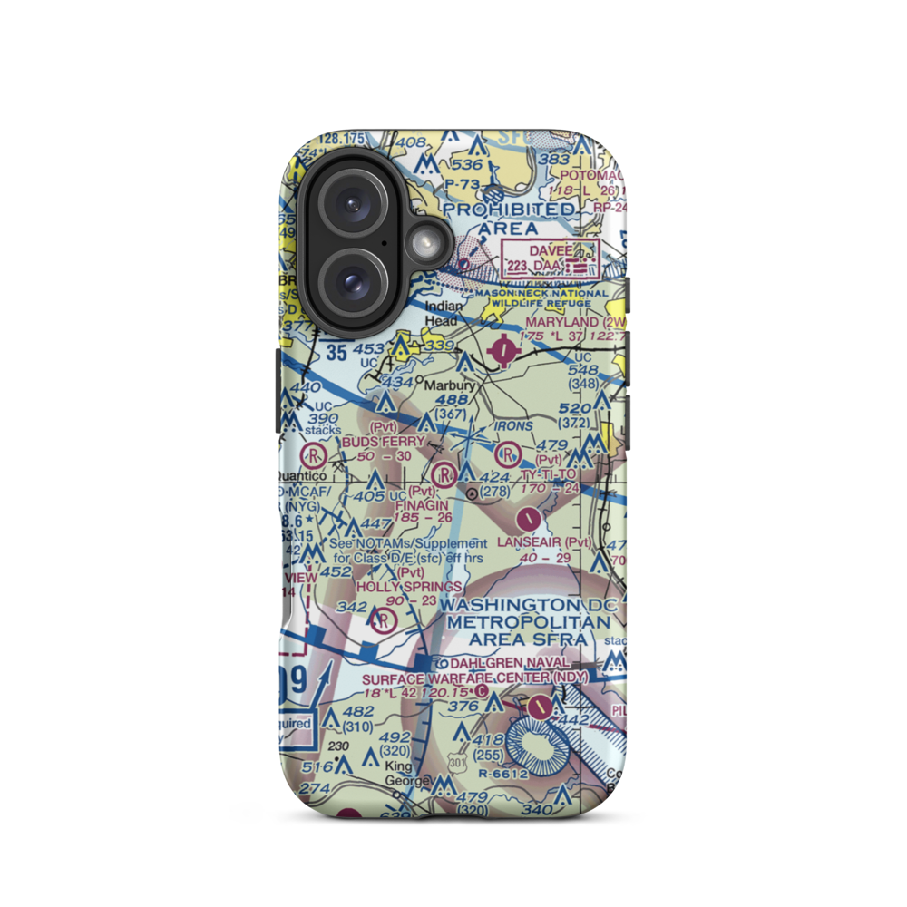 Finagin Airfield (MD05) VFR Sectional  Tough iPhone Case iPhone 16 model shown