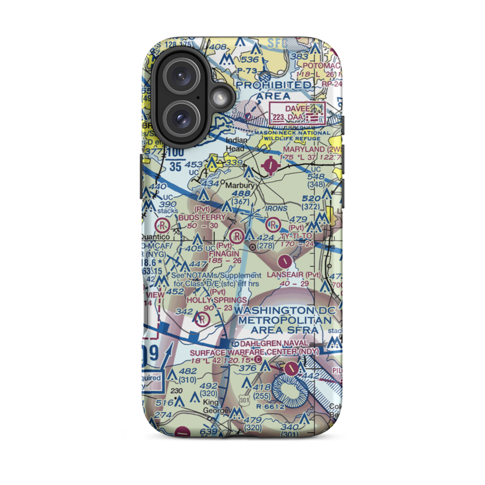 Finagin Airfield (MD05) VFR Sectional  Tough iPhone Case iPhone 16 Plus model shown