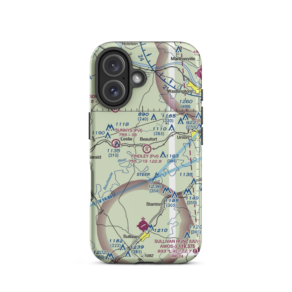 Findley Field (16MO) VFR Sectional  Tough iPhone Case iPhone 16 model shown