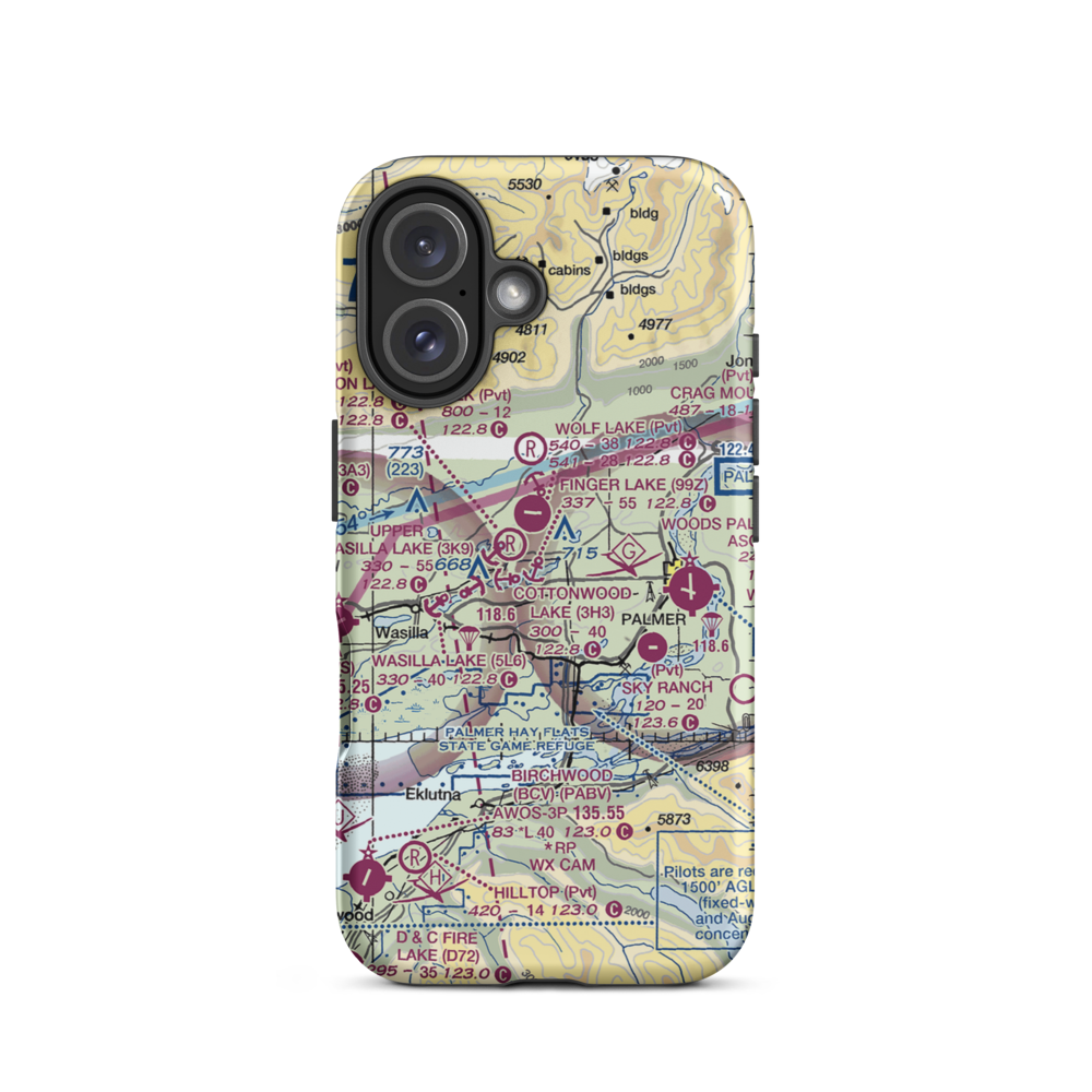 Finger Lake Seaplane Base (99Z) VFR Sectional  Tough iPhone Case iPhone 16 model shown