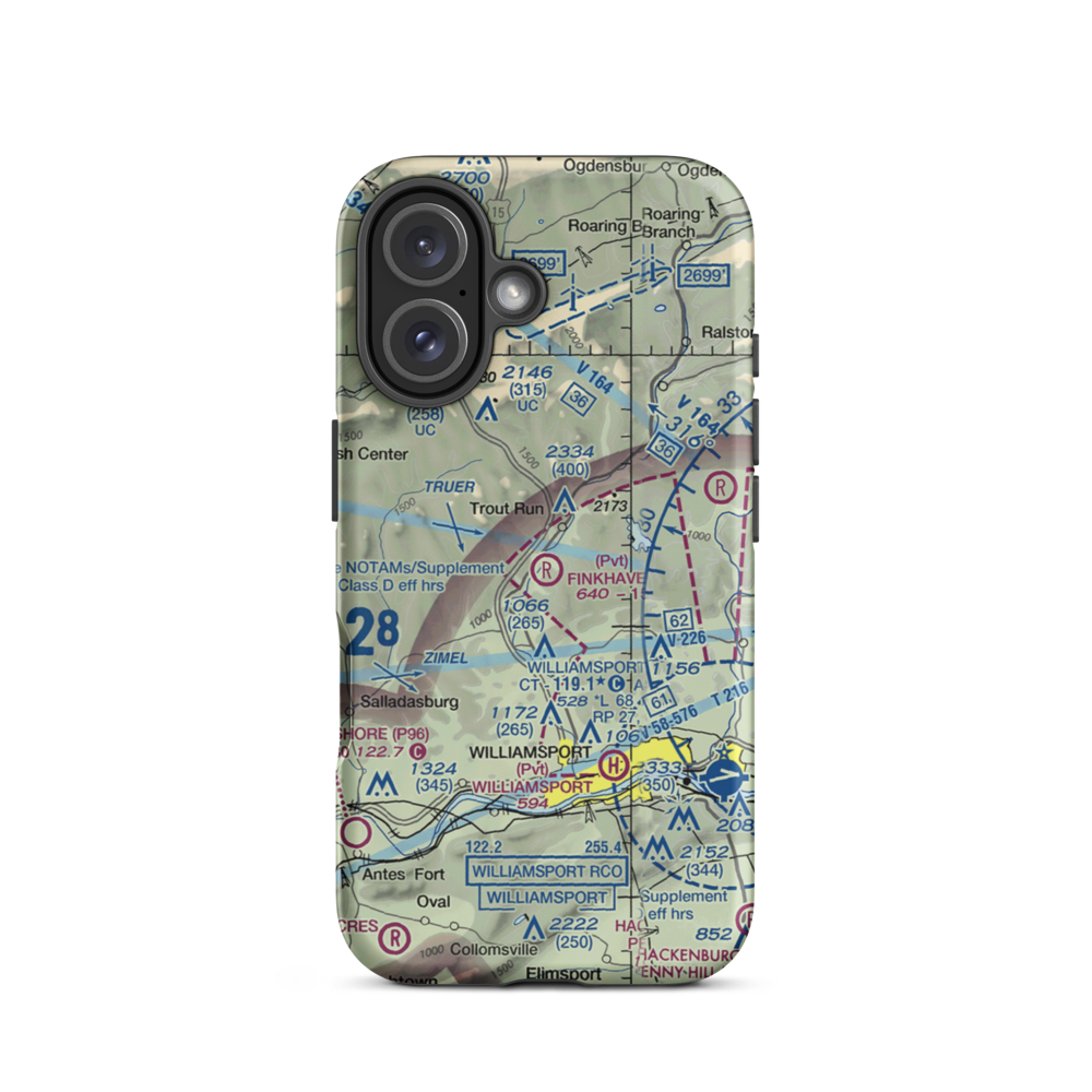 Finkhaven Airport (73PN) VFR Sectional  Tough iPhone Case iPhone 16 model shown