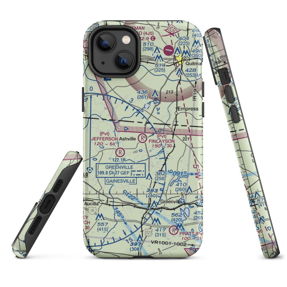 Finlayson Farm Airport (9FL8) VFR Sectional  Tough iPhone Case iPhone 14 Plus model shown