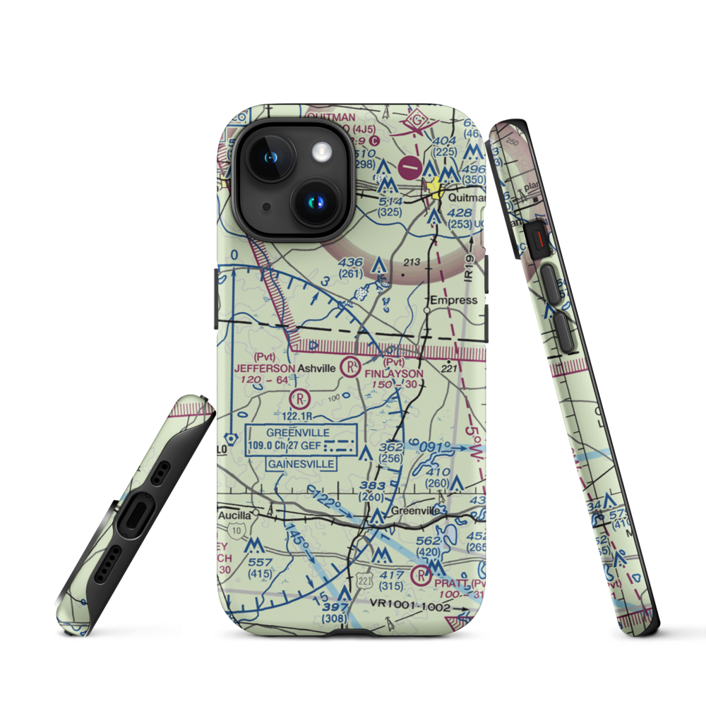 Finlayson Farm Airport (9FL8) VFR Sectional  Tough iPhone Case iPhone 15 model shown