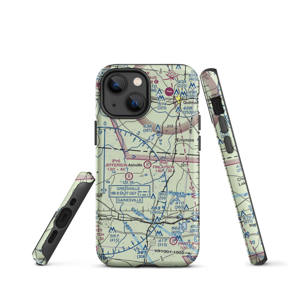 Finlayson Farm Airport (9FL8) VFR Sectional  Tough iPhone Case iPhone 13 mini model shown