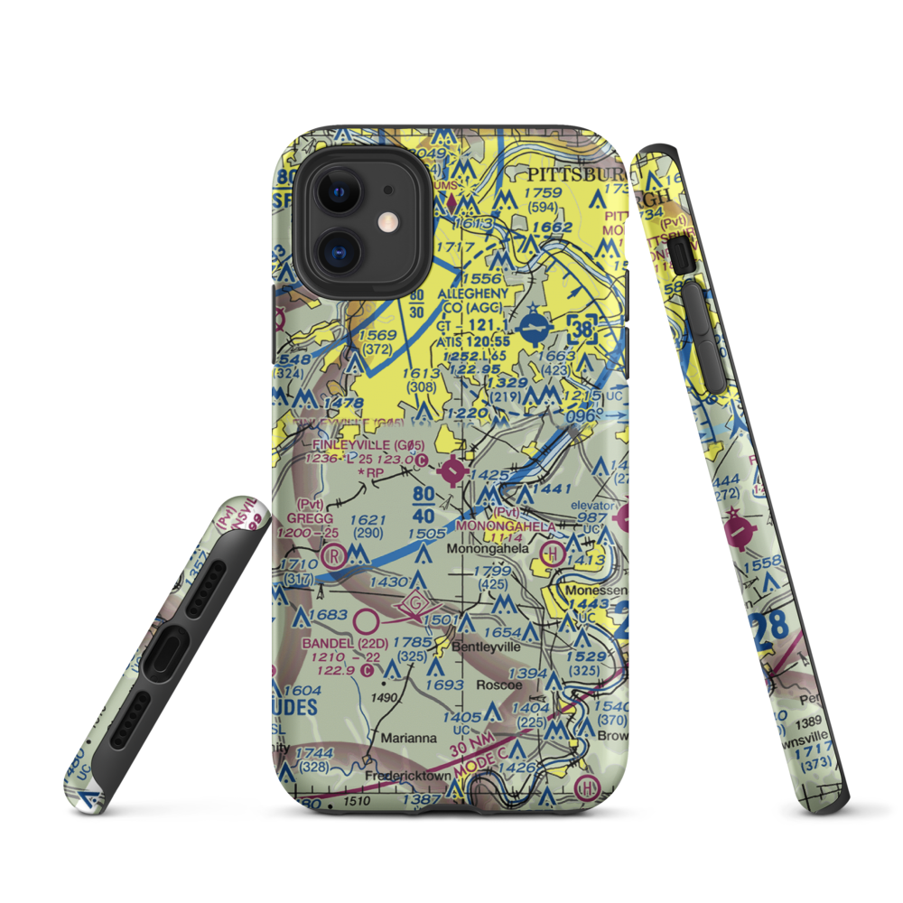 Finleyville Airpark (G05) VFR Sectional  Tough iPhone Case iPhone 11 model shown