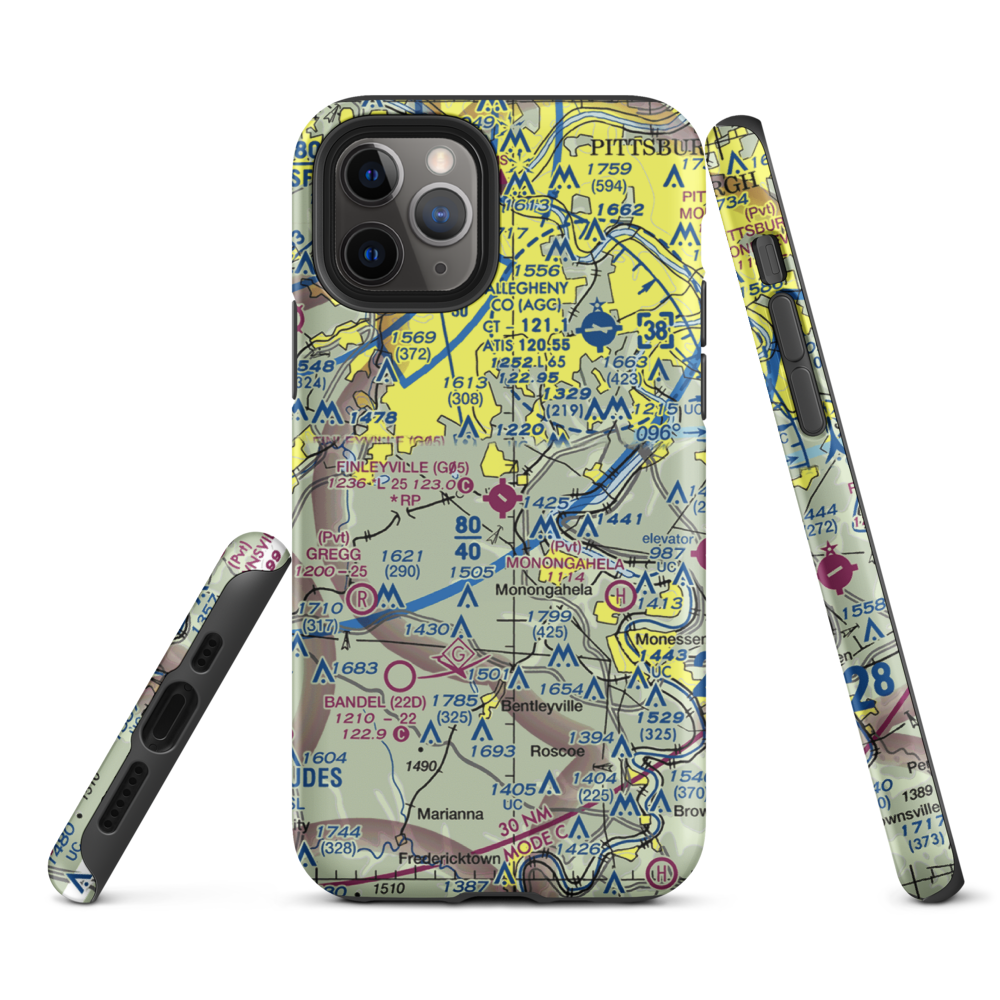 Finleyville Airpark (G05) VFR Sectional  Tough iPhone Case iPhone 11 Pro model shown
