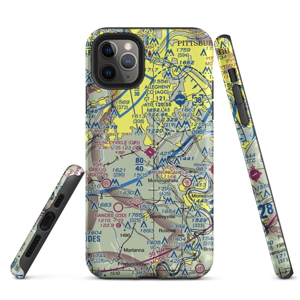 Finleyville Airpark (G05) VFR Sectional  Tough iPhone Case iPhone 11 Pro Max model shown