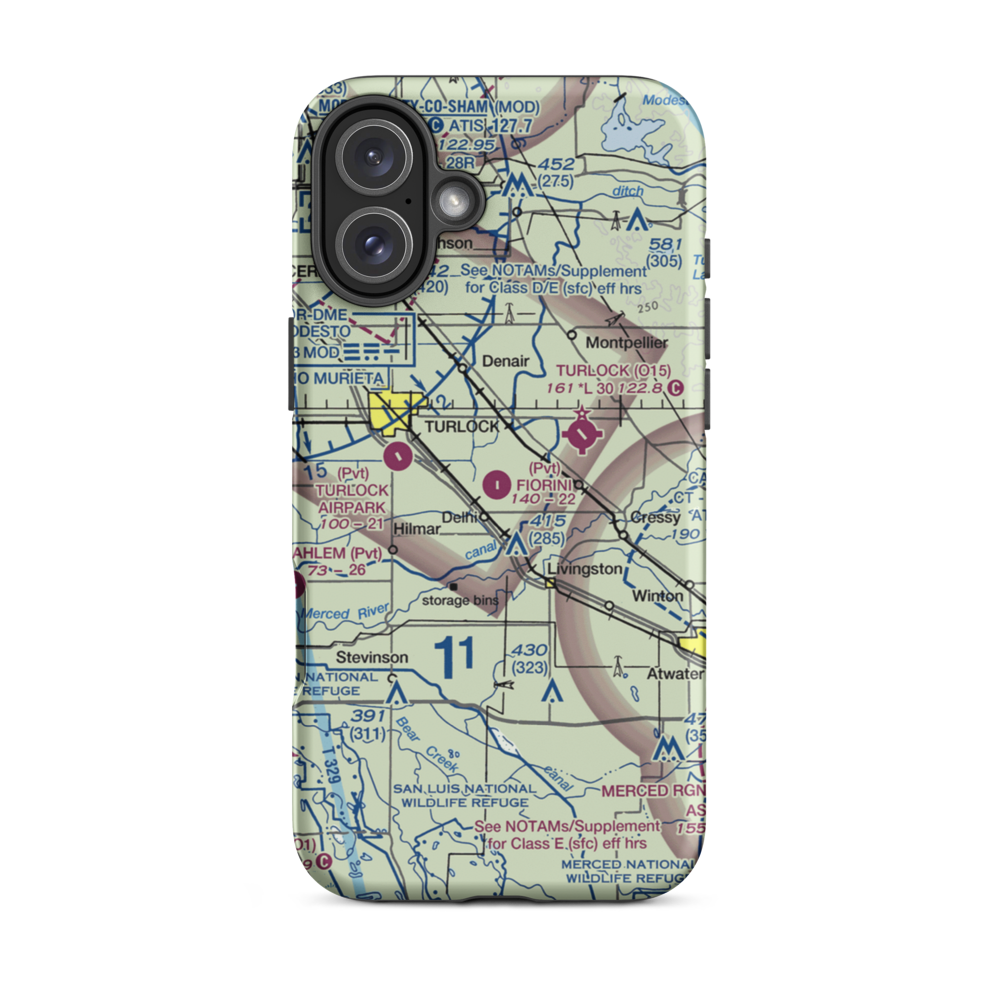 Fiorini Ranch Airport (0CN1) VFR Sectional  Tough iPhone Case iPhone 16 Plus model shown