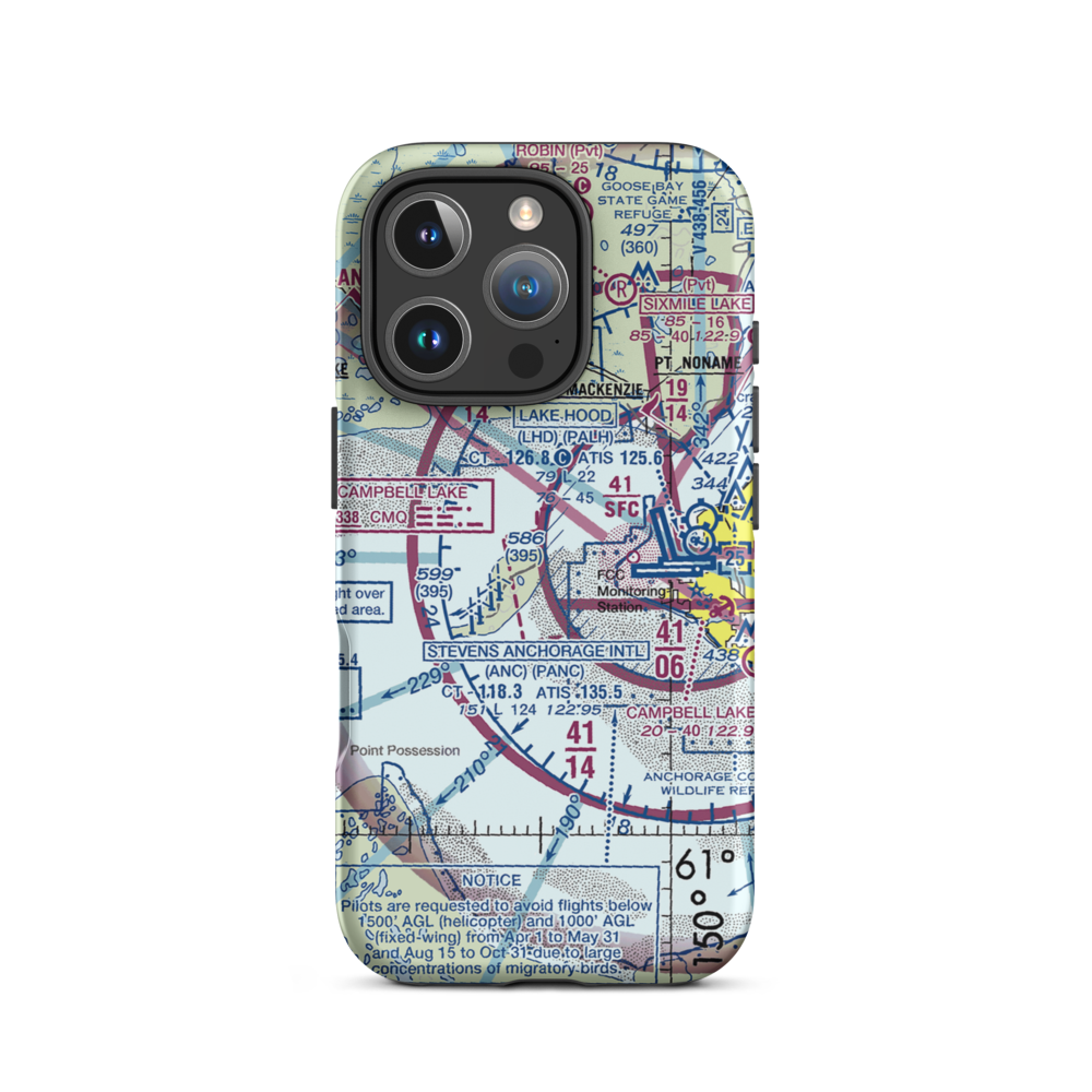 Fire Island Airport (6AK5) VFR Sectional  Tough iPhone Case iPhone 16 Pro model shown