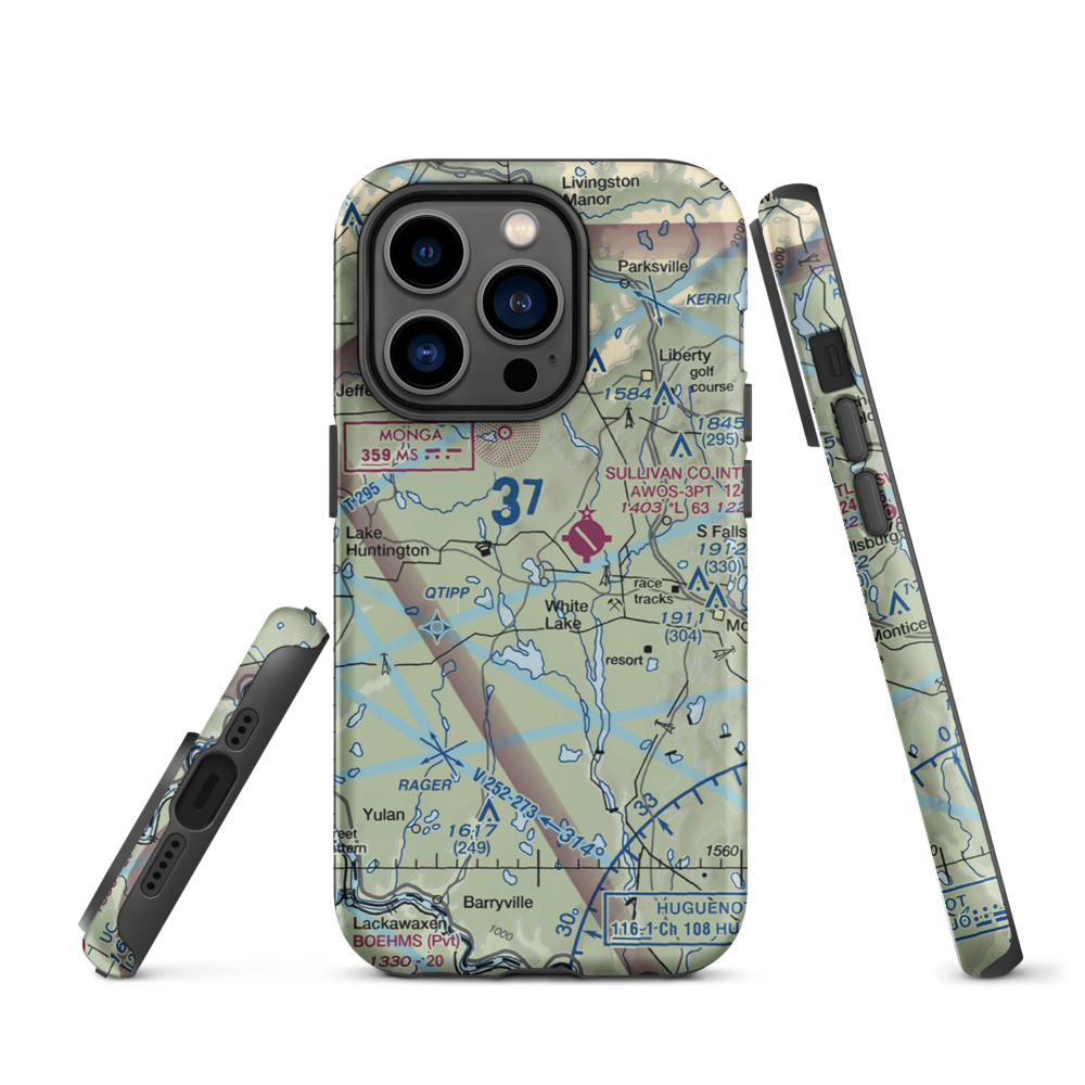 Firemans White Lake Seaplane Base (6NY6) VFR Sectional  Tough iPhone Case iPhone 14 Pro model shown