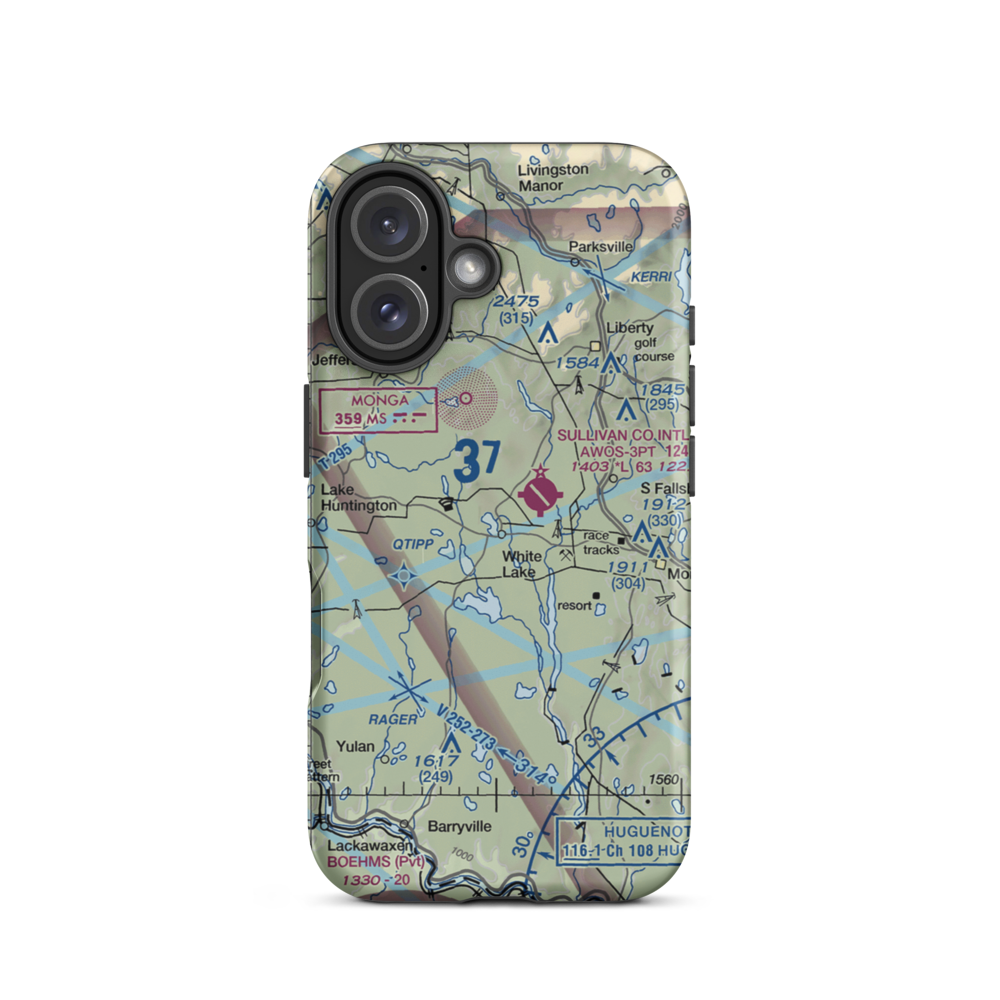 Firemans White Lake Seaplane Base (6NY6) VFR Sectional  Tough iPhone Case iPhone 16 model shown