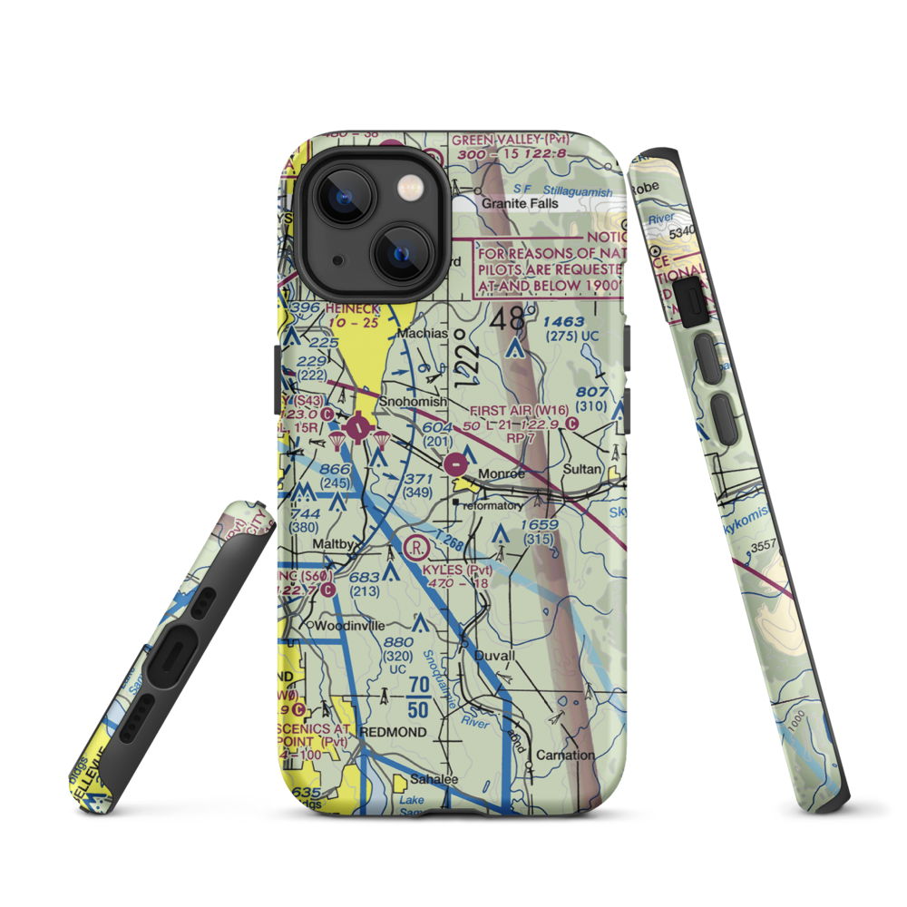 Firstair Field (W16) VFR Sectional  Tough iPhone Case iPhone 13 model shown