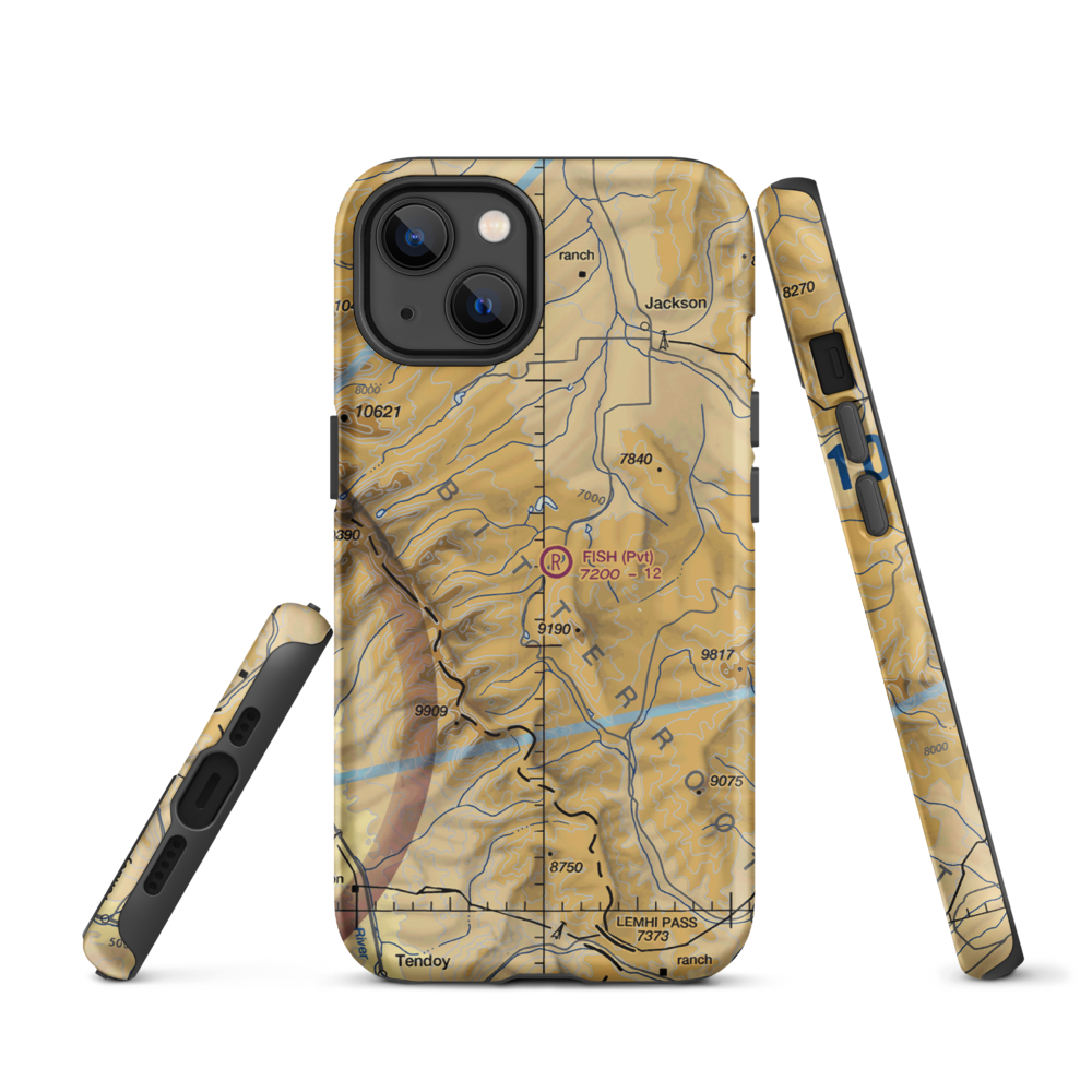 Fish Ranch Airport (18MT) VFR Sectional  Tough iPhone Case iPhone 13 model shown