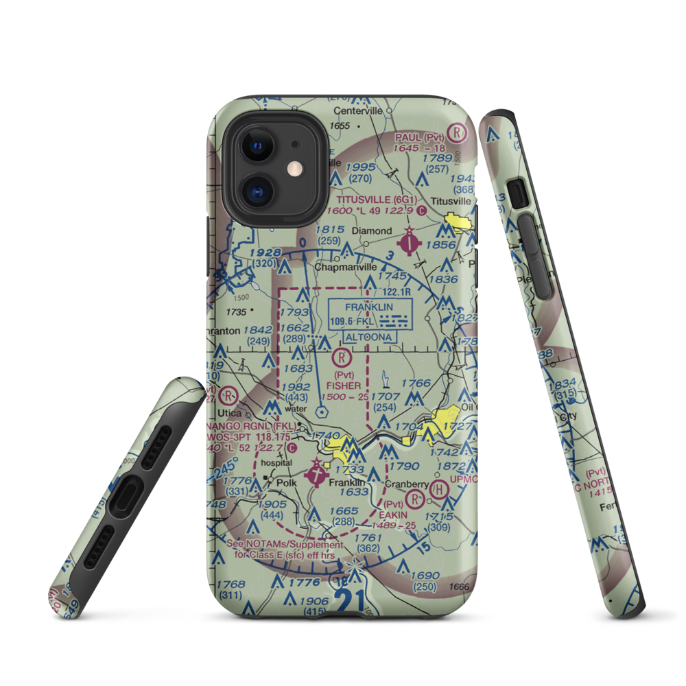 Fisher Airport (0PA5) VFR Sectional  Tough iPhone Case iPhone 11 model shown