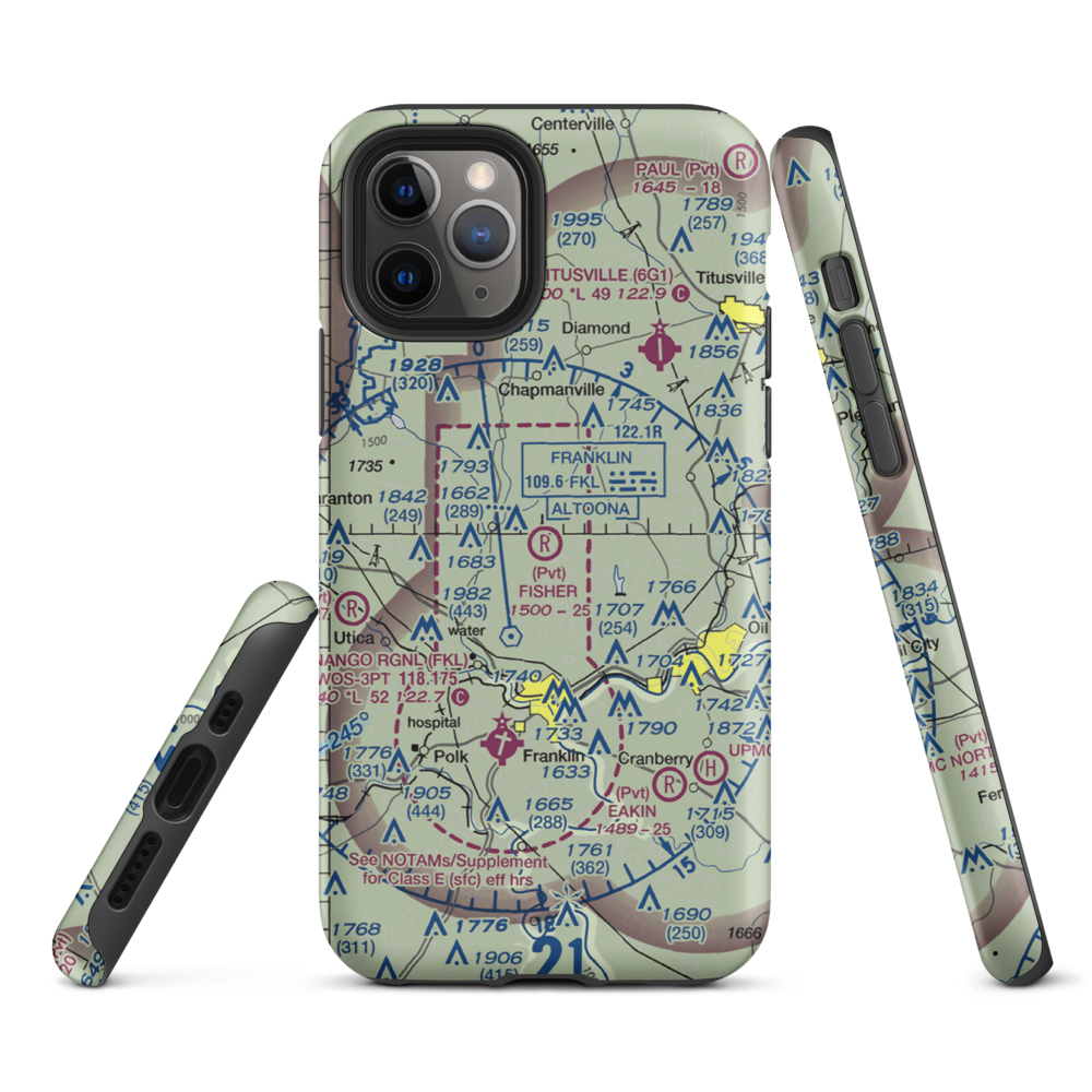 Fisher Airport (0PA5) VFR Sectional  Tough iPhone Case iPhone 11 Pro model shown