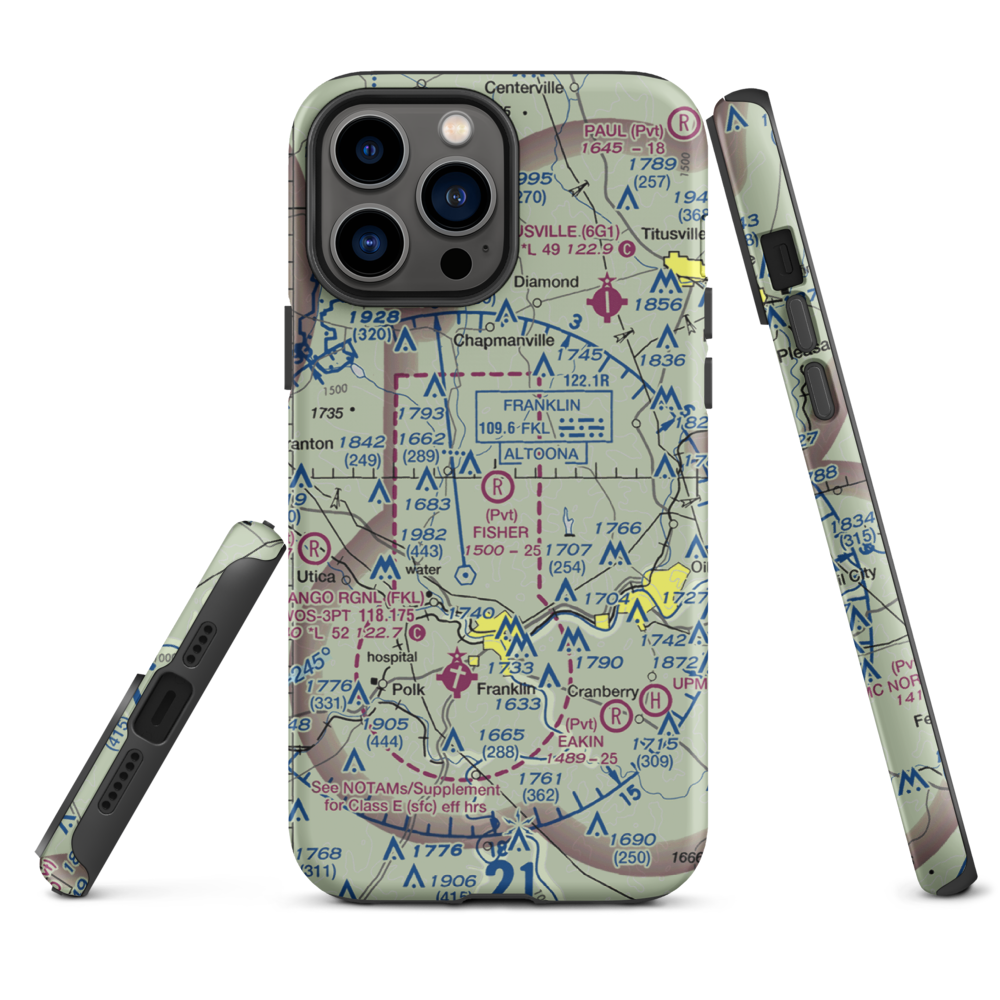 Fisher Airport (0PA5) VFR Sectional  Tough iPhone Case iPhone 13 Pro Max model shown